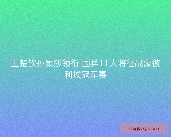 王楚钦孙颖莎领衔 国乒11人将征战蒙彼利埃冠军赛 王楚钦孙颖莎领衔 国乒11人将征战蒙彼利埃冠军赛